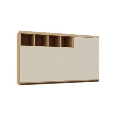 Imagem de Armário Aéreo 2 Portas 120cm Brise Luciane Móveis Carvalho-off White P
