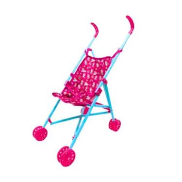 Imagem de Carrinho de Boneca Rosa com Unicórnio 7027 - Polibrinq