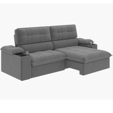 Imagem de Sofá Retrátil e Reclinável Besthouse Stanley 3 lugares com porta-copos