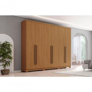 Imagem de Guarda-roupa Casal New Jade 6 Portas 3 Gavetas Cinamomo - Henn Cinamomo