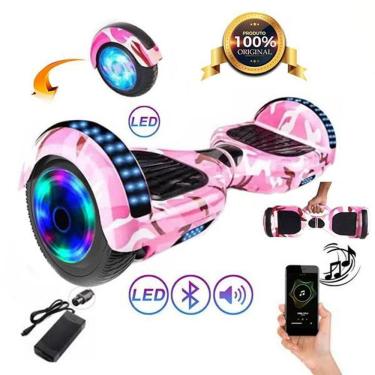 Imagem de Hoverboard Elétrico Hoverboard Overboard Skate Elétrico Led Rosa Camuflado Nº27 com Sistema self-balance Rosa Smart Tech