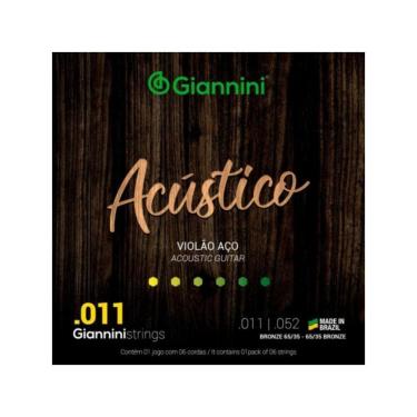 Imagem de Encordoamento Para Violão Aço .011 Giannini Gespw Bronze