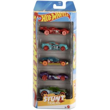 Imagem de Carrinhos de Brinquedo Hot Wheels Stunt Tracks Jbj83 Pack 5 Miniaturas 1:64 para Acrobacias Mattel