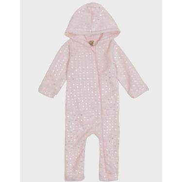 Imagem de Macacão Com Zíper Fleece Holográfico Rosa, Isolamento Aconchegante Inverno   Bebê P ao GG-Feminino