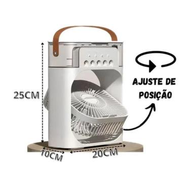 Imagem de Climatizador Portátil com 3 Velocidades e Função Umidificador para Ar Refrescante Insta...