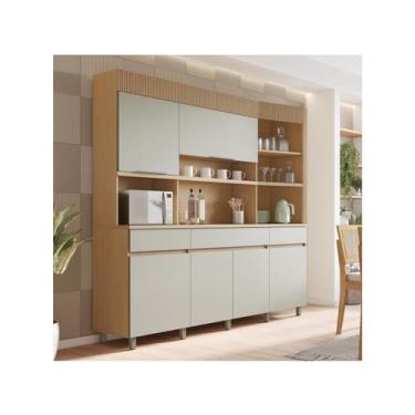 Imagem de Armário de Cozinha Compacta Nesher Realeza com Balcão 100% MDF 6 Porta