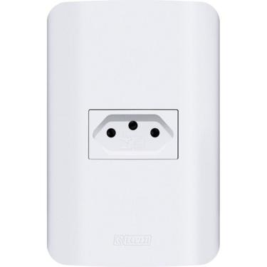 Imagem de Tomadas e Interruptores Linha Canoa 10A e 20A com Placas 4x2 e 4x4 Instalação Rápida Branco OEM