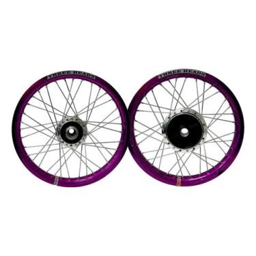 Imagem de Par Roda Aro Three Heads Violeta Disco Titan Fan 150 160 4mm
