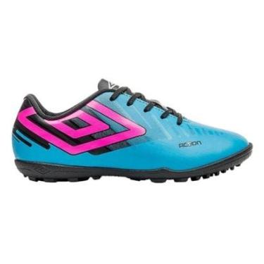 Imagem de Chuteira Society Umbro Action Infantil - Azul 36-Unissex