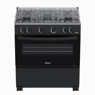 Imagem de Fogao 5 Bocas Venax Picasso GIIi Preto Fosco Gas Glp, Bivolt