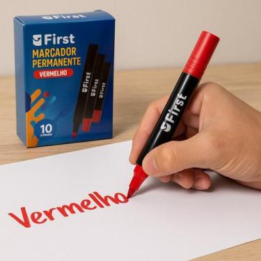 Imagem de Kit 10 Marcador Permanente - Vermelha - FIRST