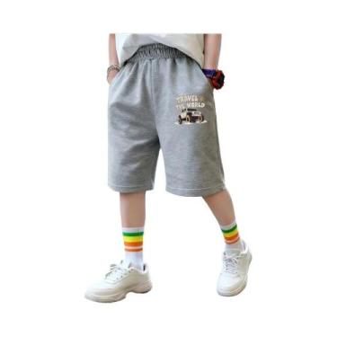 Imagem de Shorts De Algodão Para Meninos Com Estampa De Astronauta, 3-14 Anos, C