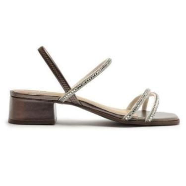 Imagem de Sandália Salto Bloco Pedrarias Lançamento Anacapri-Feminino