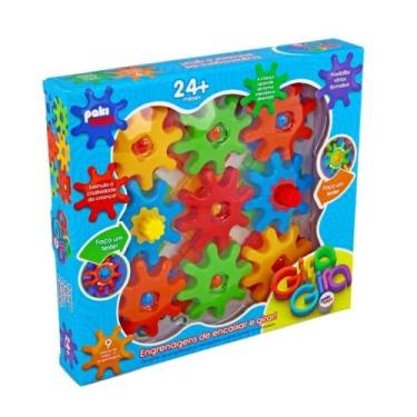 Imagem de Brinquedo Educativo Gira Gira 9 Peças: Engrenagens Coloridas para Cria