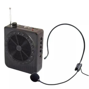 Imagem de Amplificador de Voz Megafone com Microfone e Rádio FM para Professores