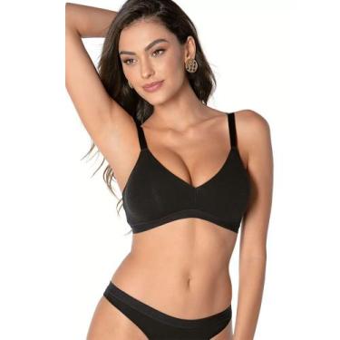 Imagem de Sutiã Demillus 61052 Taça B Sem Bojo E Sem Aro, Preto, 46
