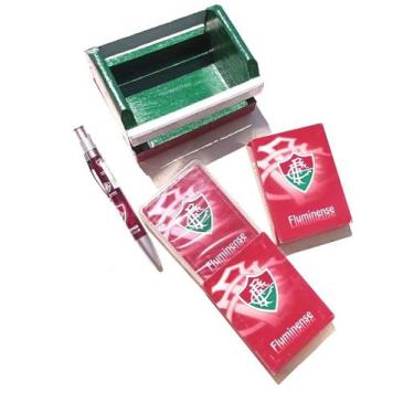 Imagem de Kit Torcedor do Fluminense 01 caixa MDF 02 Baralhos 01 caneta - mileno