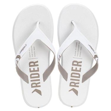 Imagem de Chinelo masculino r1 prime rider 12438, Branco, Cinza, 41
