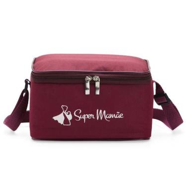 Imagem de Bolsa Térmica Selada Super Mamãe p/ Transporte Leite Materno, Vinho