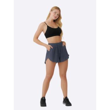 Imagem de Shorts 2 em 1 Enfim Active Feminino Treino Corrida -, Chumbo, GG