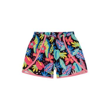 Imagem de Shorts Infantil Menina Beach Estampado Elian - 231803, Preto, 1