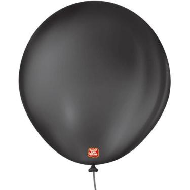 Imagem de Balão 8 Liso Preto ébano Pacote com 50 - Sao Roque
