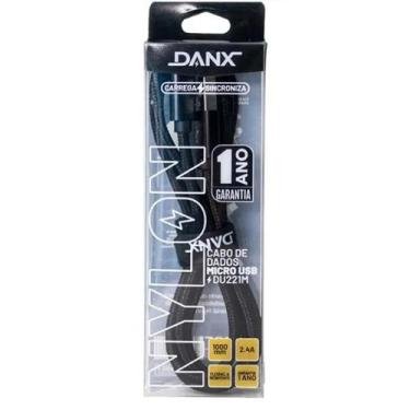 Imagem de Cabo Carregador Micro USB Nylon V8 1M 1 Ano de garantia - Danx
