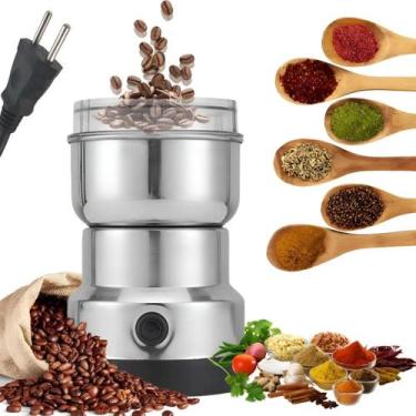 Imagem de Moedor Multifuncional de Café Grãos Especiarias com Design em Aço Inox