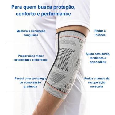 Imagem de N1 Sport Cotoveleira Training Cinza P Knit 3D com Compressão Graduada 