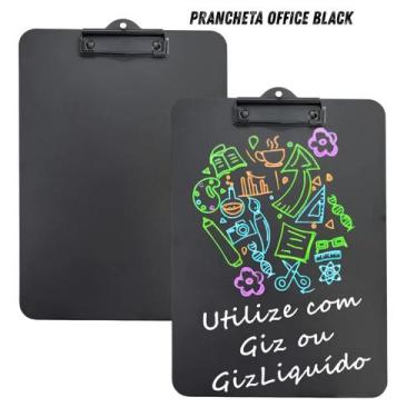 Imagem de Prancheta preta 02 unidades para giz, lousa, planner, e sulfite, multi