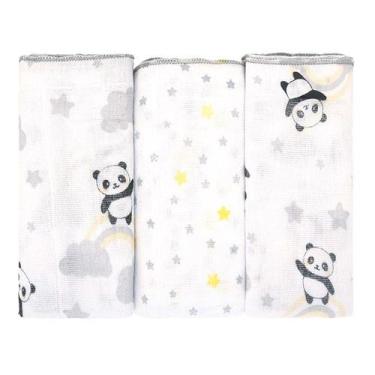 Imagem de Pano De Boca Estampado Com Acabamento Festonê 34x40cm Baby Bublim Inco