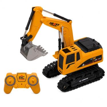 Imagem de Escavadeira RC CBS0560 Recarregável com Controle Remoto Som e Luz Amarelo