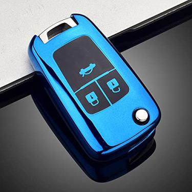 Imagem de WSWJDW Car Key Case Cover Key Bag, apto para Chevrolet Cruze Aveo Trax Sail Malibu Captiva Opel Vauxhall Astra J Corsa Insignia Mokka, 2