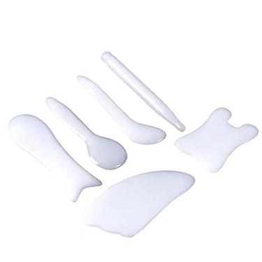 Imagem de Yajun Placa de massagem Gua Sha de jade branca para levantamento de rosto, ferramentas de emagrecimento facial, cuidados com a saúde, placa de raspagem de beleza