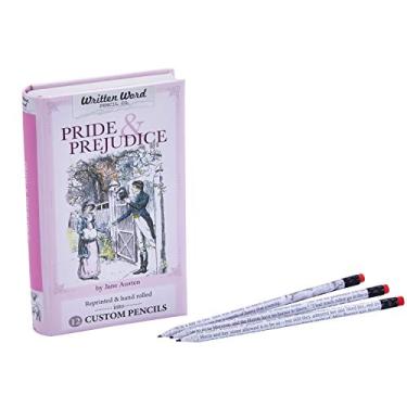 Imagem de Lápis de história clássico da Written Word Pencil Co. com 12 unidades, orgulho e preconceito