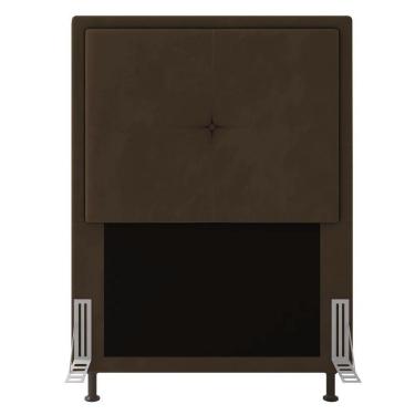 Imagem de Cabeceira Ametista Cama Box Solteiro 90cm Suede Marrom