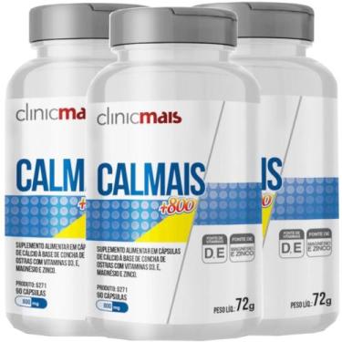 Imagem de Calcio Calmais +800 Vitamina D3 E E Zinco Kit Com 3 - Chá Mais