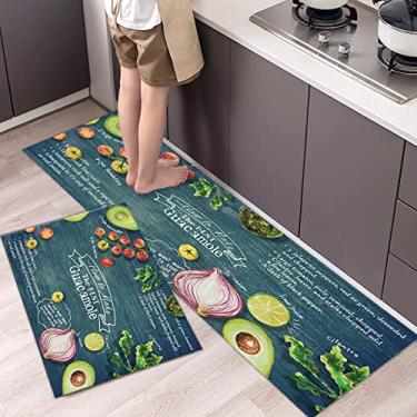 Imagem de Tapetes para chão de cozinha, tapete abstrato, conjunto de tapetes de cozinha antiderrapantes para cozinha, sala de jantar, chão, casa, escritório, lava-louças, 40 x 119 cm