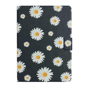 Imagem de ZiEuooo Capa protetora completa em couro durável elegante elegante refrescante simples para tablet Samsung Galaxy A 8.0 A 10.1 A7 Lite A8 (S6 lite P610 P615, flor A)