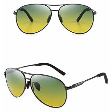 Imagem de Óculos de sol polarizados com armação de metal, óculos de sol masculinos que mudam de cor, piloto, visão noturna diurna, condução, 12,A