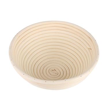 Imagem de Cesta de pão de vime, cana natural estilo europeu, massa redonda que cresce, cesta de vime, ferramenta de cozimento para casa(20 * 8cm)