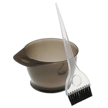 Imagem de harayaa Tigela de salão com pentes para tintura de cabelo colorido cabeleireiro - cinza