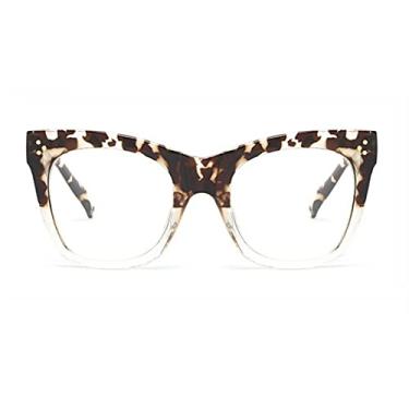 Imagem de Armações de óculos de leopardo fashion para mulheres vintage flor quadrada feminina armação de óculos de luxo transparente, 1, china