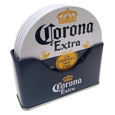 Imagem de Corona 6 pc Coaster Set with Standing Metal Holder