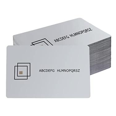 Imagem de MS WGO 100 peças de cartões de visita de metal gravados a laser 8,5 x 2,3 polegadas espessas (0,45 mm)