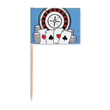 Imagem de Ilustração do toca-discos de pôquer, bandeiras de palito, marcador para decoração de festa