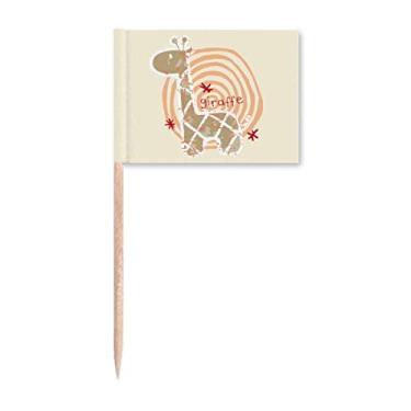 Imagem de Anel de desenho de girafa, animal, palito, bandeiras, marcador, decoração de festa