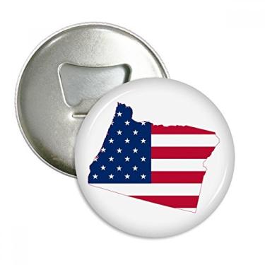 Imagem de Broche multifuncional com emblema de ímã de geladeira com listras e estrelas do mapa Oregon EUA