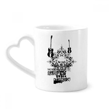 Imagem de Caneca com estampa de guitarra música estilo gótico café cerâmica copo de coração de vidro