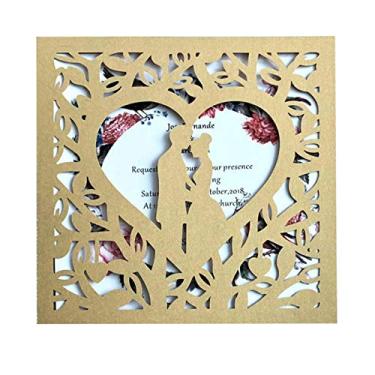 Imagem de 10 convites casamento envelopes com corte a laser cartões convite personalizados feitos à mão convites casamento adequados para convites casamento, convites festa, etc